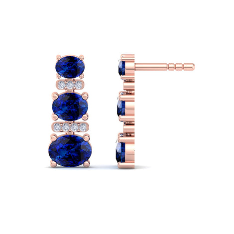 Heloise oval sapphire and round diamond 0.93 carat earrings Heloise oval sapphire and round diamond earrings DCGEMMES