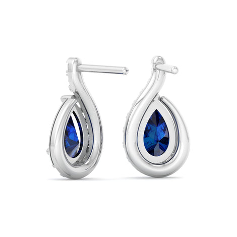 Stella pear sapphire and round diamond earrings 2.30 carats Stella pear sapphire and round diamond earrings DCGEMMES