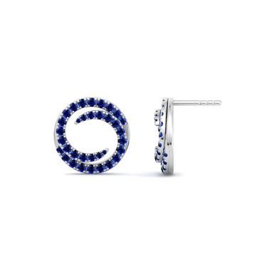 Nelly 0.60 carat round sapphire earrings 18 carat White Gold