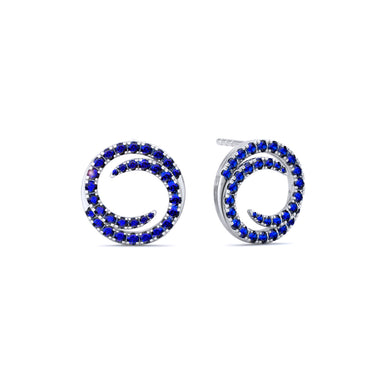 Nelly 0.60 carat round sapphire earrings 18 carat White Gold