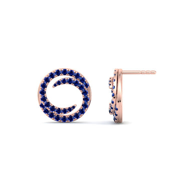 Nelly 0.60 carat Rose Gold 18 carat round sapphire earrings