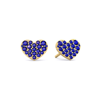 0.67 carat round sapphire earrings Coraline 18 carat Yellow Gold