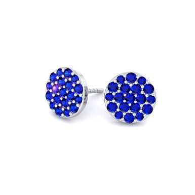 Caroline 0.78 克拉白金 18 克拉圆形蓝宝石耳环