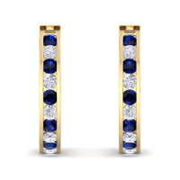 Alessia 0.50 carat round sapphires and round diamonds earrings Alessia round sapphires and round diamonds earrings DCGEMMES A SI 18K Yellow Gold