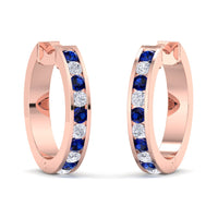 Alessia 0.50 carat round sapphires and round diamonds earrings Alessia round sapphires and round diamonds earrings DCGEMMES A SI 18K Rose Gold