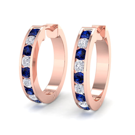 Alessia 0.50 carat round sapphires and round diamonds earrings Alessia round sapphires and round diamonds earrings DCGEMMES