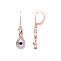 0.70 carat Rosa round sapphire and round diamond earrings Rosa round sapphire and round diamond earrings DCGEMMES