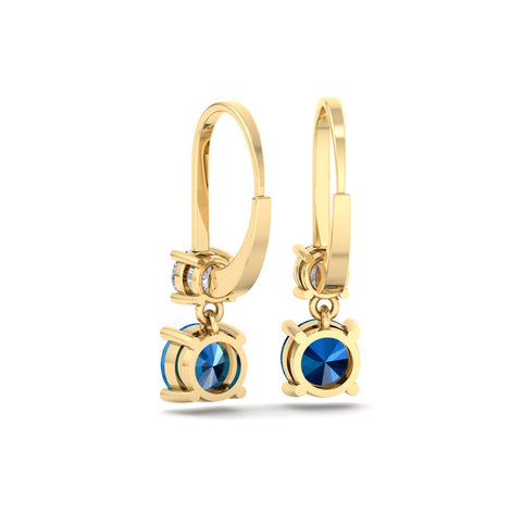 Perla 0.90 carat round sapphire and round diamond earrings Perla round sapphire and round diamond earrings DCGEMMES