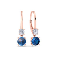 Perla 0.90 carat round sapphire and round diamond earrings Perla round sapphire and round diamond earrings DCGEMMES A SI 18k Rose Gold
