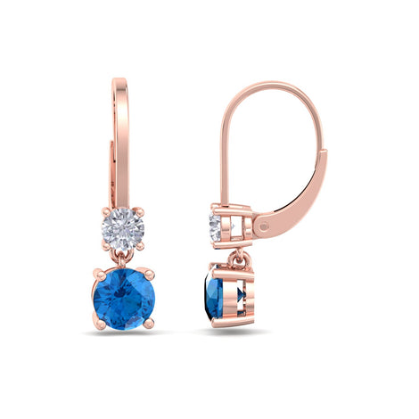 Perla 0.90 carat round sapphire and round diamond earrings Perla round sapphire and round diamond earrings DCGEMMES