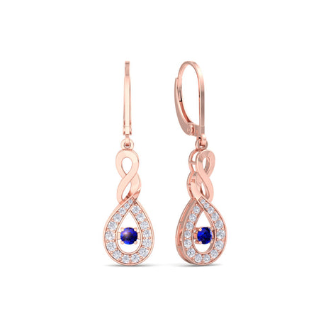 0.90 carat Rosa round sapphires and round diamonds earrings Rosa round sapphires and round diamonds earrings DCGEMMES A SI 18 carat White Gold
