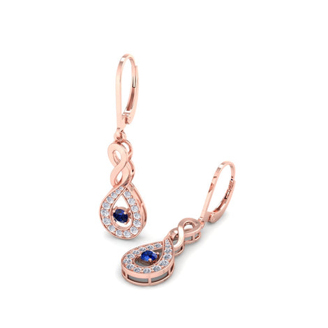 0.90 carat Rosa round sapphire and round diamond earrings Rosa round sapphire and round diamond earrings DCGEMMES