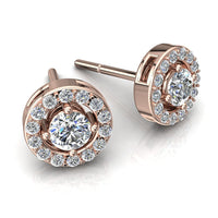 Giulia round sapphires and round diamonds 1.10 carat round earrings Giulia round sapphires and round diamonds earrings DCGEMMES