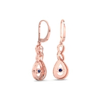1.10 carat Rosa round sapphire and round diamond earrings Rosa round sapphire and round diamond earrings DCGEMMES