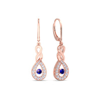 1.30 carat Rosa round sapphires and round diamonds earrings Rosa round sapphires and round diamonds earrings DCGEMMES A SI 18 carat White Gold