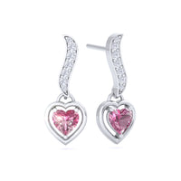 Kiara pink sapphire heart and round diamond earrings 0.94 carat Kiara pink sapphire heart and round diamond earrings DCGEMMES A SI 18K White Gold