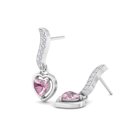 Orecchini Kiara con cuore in zaffiro rosa e diamanti tondi 1.34 carati Orecchini Kiara con cuore in zaffiro rosa e diamanti tondi DCGEMMES