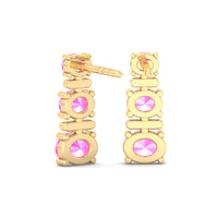 Orecchini Heloise con zaffiro rosa ovale e diamanti tondi 1.00 carati Orecchini Heloise con zaffiro rosa ovale e diamanti tondi DCGEMMES
