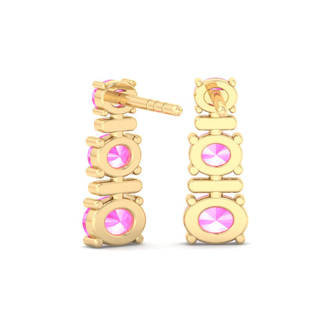Orecchini Heloise con zaffiro rosa ovale e diamanti tondi 1.00 carati Orecchini Heloise con zaffiro rosa ovale e diamanti tondi DCGEMMES