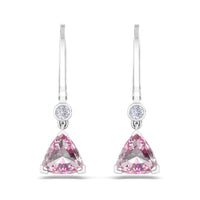 Aria 0.80 carat pear pink sapphire and round diamond earrings Aria pear pink sapphire and round diamond earrings DCGEMMES