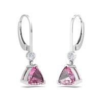 Aria 0.80 carat pear pink sapphire and round diamond earrings Aria pear pink sapphire and round diamond earrings DCGEMMES