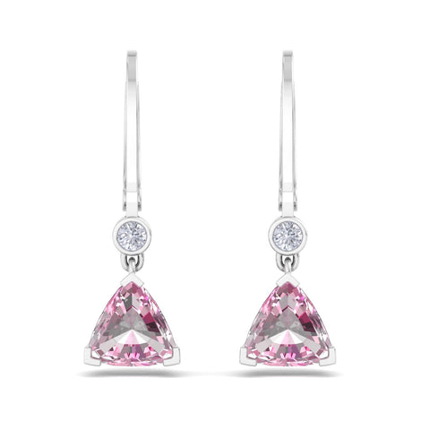 Aria 1.20 carat pear pink sapphire and round diamond earrings Aria pear pink sapphire and round diamond earrings DCGEMMES