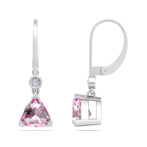 Aria 2.20 carat pear pink sapphire and round diamond earrings Aria pear pink sapphire and round diamond earrings DCGEMMES