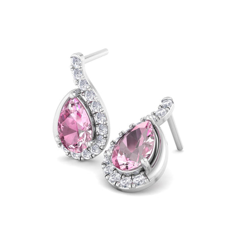 Orecchini Stella pera zaffiro rosa e diamante tondo 2.30 carati Orecchini Stella pera zaffiro rosa e diamante tondo DCGEMMES