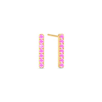 Farrah Orecchini con zaffiro rosa rotondo 0.21 carati Farrah Orecchini con zaffiro rosa rotondo 18 carati DCGEMMES Oro giallo XNUMX carati