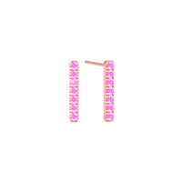 Orecchini Farrah con zaffiro rosa rotondo da 0.21 carati Orecchini Farrah con zaffiro rosa rotondo da 18 carati DCGEMMES Oro rosa XNUMX carati