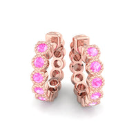 Linda 0.50 carat round pink sapphire earrings Linda round pink sapphire earrings DCGEMMES
