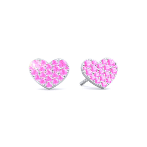Coraline 0.67 carat round pink sapphire earrings Coraline round pink sapphire earrings DCGEMMES 18 carat White Gold