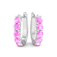 0.70 carat round pink sapphire earrings Nicole Nicole round pink sapphire earrings DCGEMMES