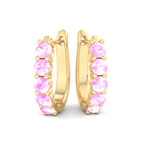 1.00 carat round pink sapphire earrings Nicole Nicole round pink sapphire earrings DCGEMMES