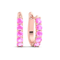1.00 carat round pink sapphire earrings Nicole Nicole round pink sapphire earrings DCGEMMES