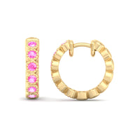 Linda 1.20 carat round pink sapphire earrings Linda round pink sapphire earrings DCGEMMES