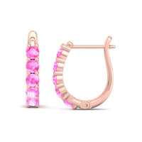 1.50 carat round pink sapphire earrings Nicole Nicole round pink sapphire earrings DCGEMMES