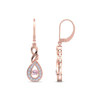 0.90 carat Rosa round pink sapphire and round diamond earrings Rosa round pink sapphire and round diamond earrings DCGEMMES