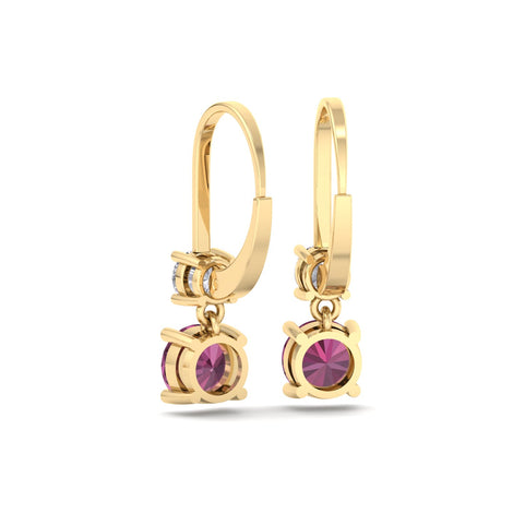 Perla 1.10 carat round pink sapphire and round diamond earrings Perla round pink sapphire and round diamond earrings DCGEMMES