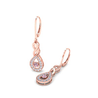 1.30 carat Rosa round pink sapphire and round diamond earrings Rosa round pink sapphire and round diamond earrings DCGEMMES