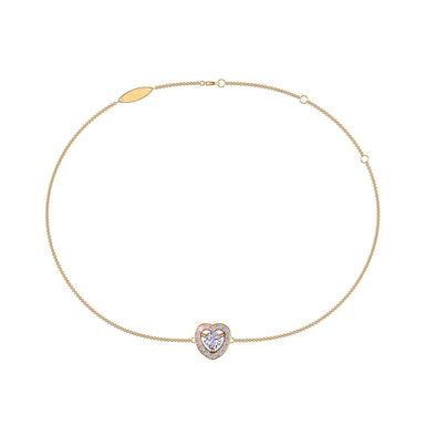 Bracelet diamant rond 0.25 carat Giulia coeur I / SI / Or Jaune 18 carats