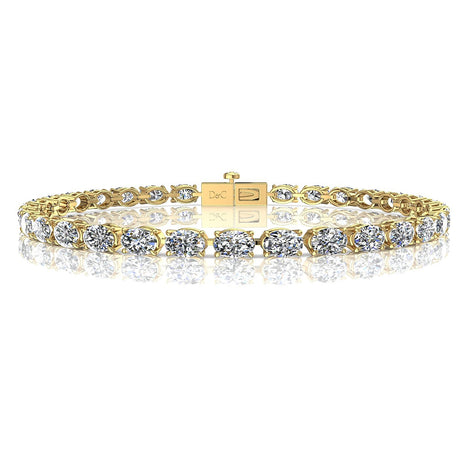 Bracelet diamants ovales 6.60 carats Masha Bracelet Masha diamants ovales DCGEMMES H VS Or Jaune 18 carats