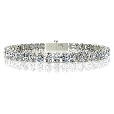 Bracelet diamants ovales 9.40 carats Marina H / VS / Or Blanc 18 carats