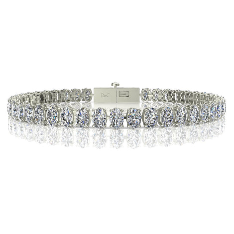 Bracelet diamants ovales 9.40 carats Marina Bracelet Marina diamants ovales DCGEMMES H VS Or Blanc 18 carats