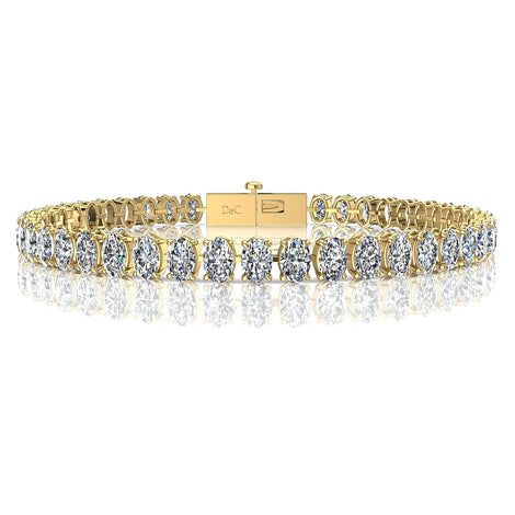 Marina oval diamond bracelet 9.40 carats Marina oval diamond bracelet DCGEMMES H VS 18 carat Yellow Gold