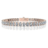 Bracelet diamants ovales 9.40 carats Marina Bracelet Marina diamants ovales DCGEMMES H VS Or Rose 18 carats