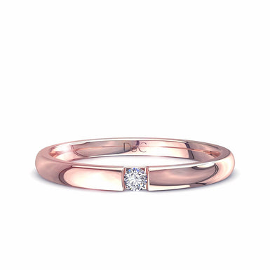 Bandol I / SI 0.10 carati mezza fede di diamanti tondi / oro rosa 18 carati