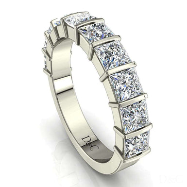 Demi-alliance 10 diamants princesses 1.60 carat Ariane