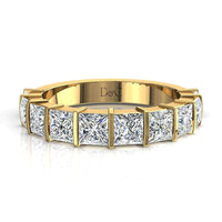 Ariane mezzo matrimonio 10 diamanti principessa 1.60 carati Ariane mezzo matrimonio principessa diamanti DCGEMMES I SI Oro giallo 18 carati