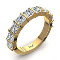 Demi-alliance 10 diamants princesses 1.60 carat Ariane Demi-alliance Ariane diamants princesses DCGEMMES   
